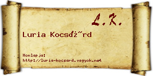 Luria Kocsárd névjegykártya